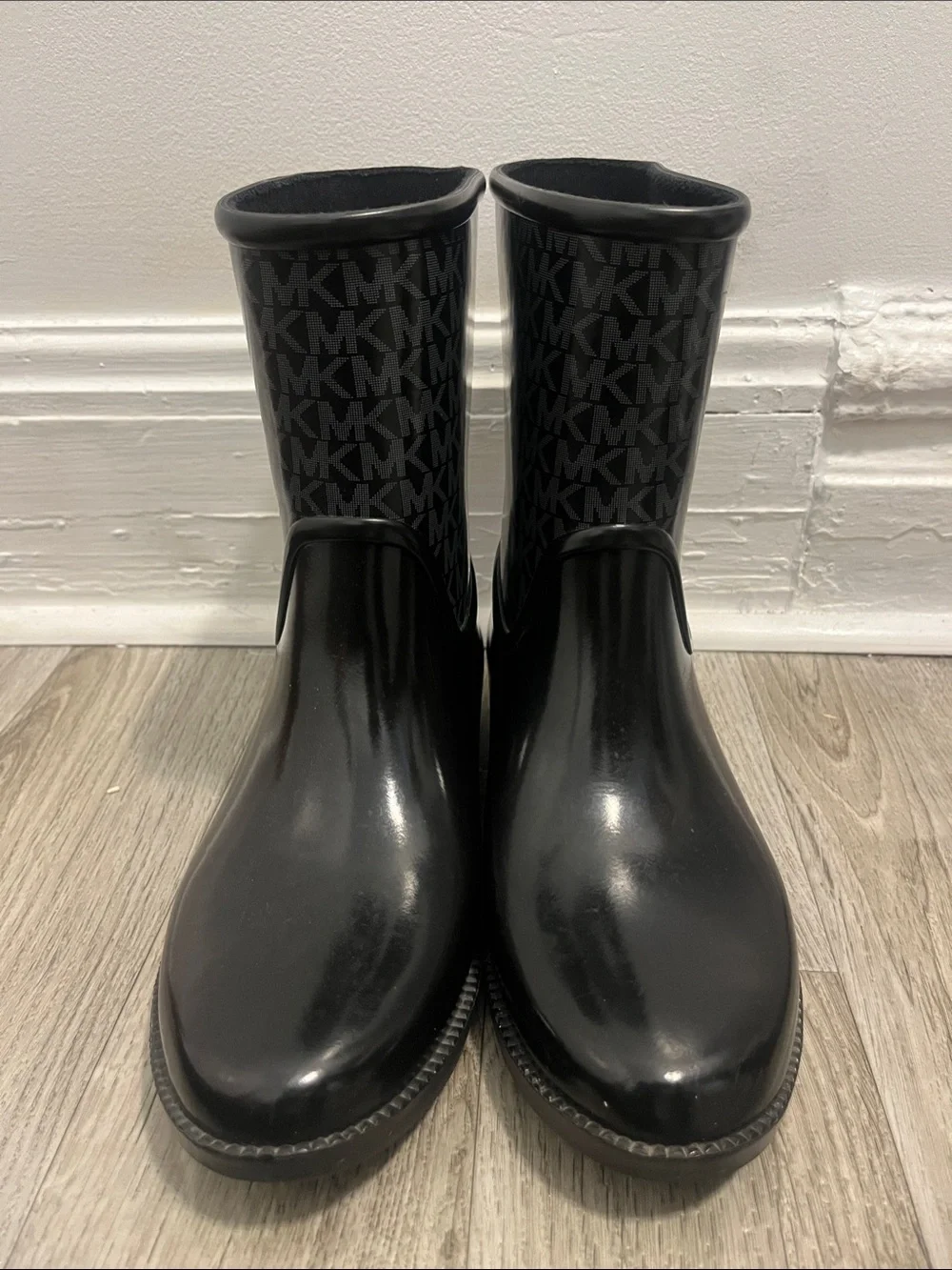 Michael Kors Black Logo Rain Boots for women